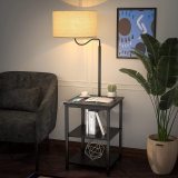 mid century floor lamp with table for bedroom