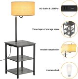 end table and lamp with USB charging port, power outlet