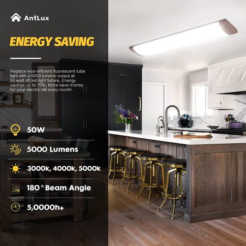 AntLux 4 Foot LED Light Dimmable Flush Mount Kitchen Light ...