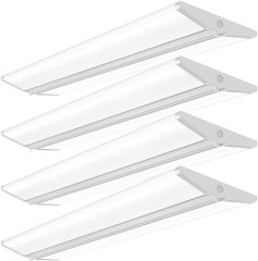 AntLux 4FT LED Wraparound Office Light 72W, Ultra Slim LED Garage Shop Lights Flush Mount, 8000 Lumens, 4000K, No Glare, 4 Foot Wrap Puff Ceiling Lighting Fixture, Fluorescent Tube Replacement, 4 Pack