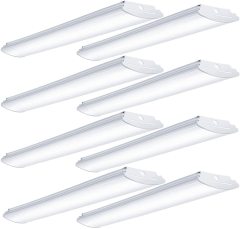 AntLux 4FT LED Wraparound Light Flush Mount LED Shop Lights, 50W 5600 Lumens, 4000K Neutral White, 4 Foot Integrated Wrap Linear Puff Office Ceiling Lighting, Fluorescent Tube Replacement, 8 Pack