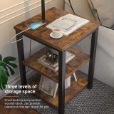 Rustic Night Stand with Industrial Floor Light
