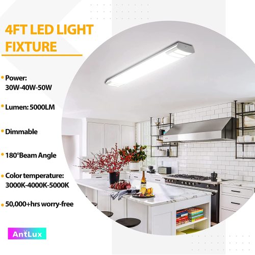 Bevidst upassende filosof ANTLUX 3000K 4000K 5000K Selectable, 30W/40W/50W Dimmable 4 Foot LED  Kitchen Ceiling Light Fixture