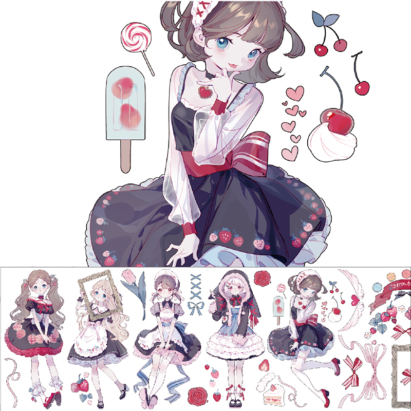 6月上発送【新七天】マスキングテープ 草莓甜心 pet