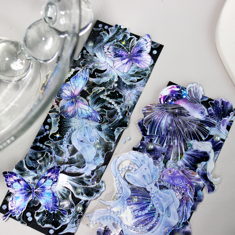 MOODTAPE】マスキングテープ 鸢尾花永夜抄 镭射银pet 10m