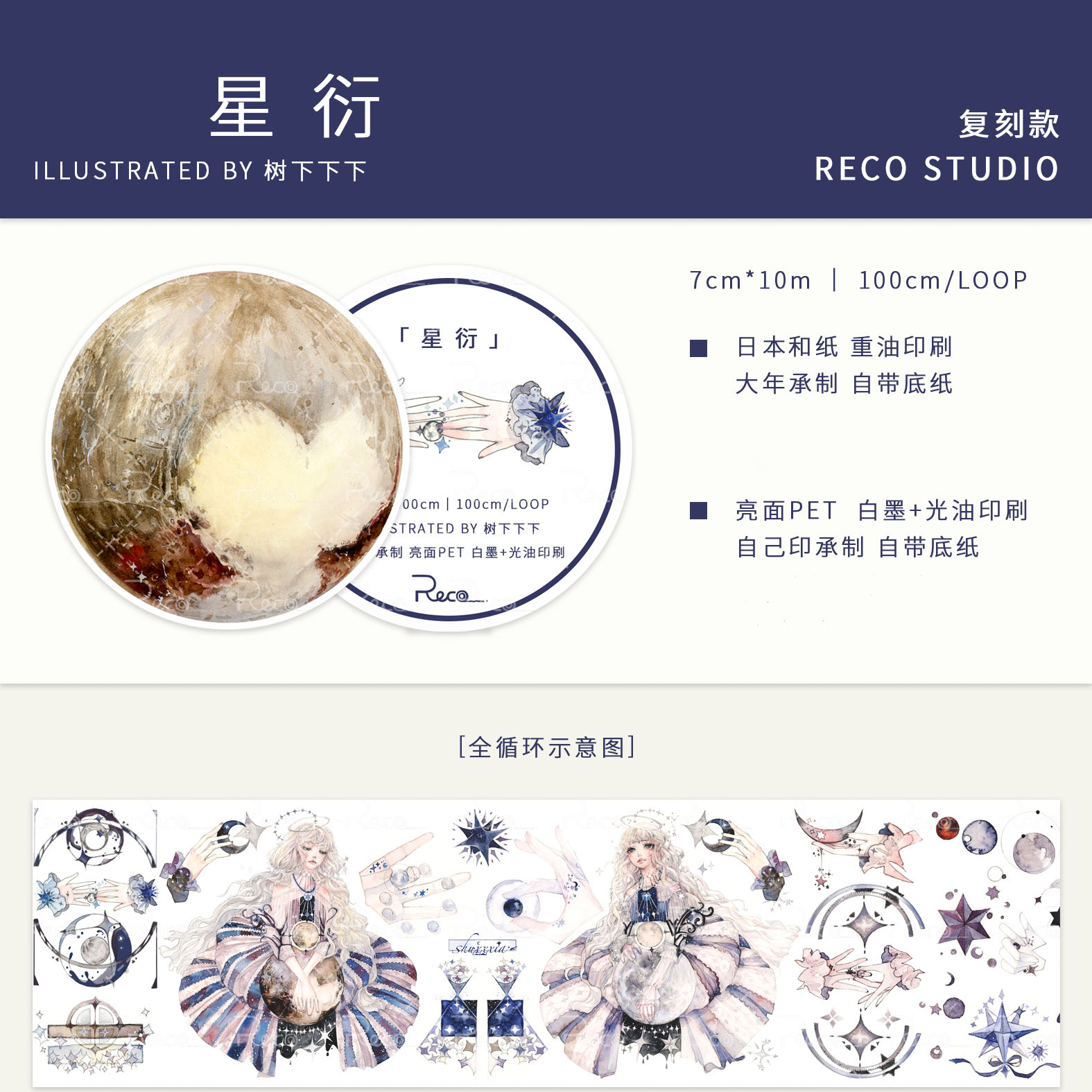 K02 海外マステ 野葵 狸 水晶PET 切り売り 狐 人物 装飾 マステ