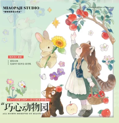 ✩再販✩J626＃甜蜜之约(彩虹炫彩)大狸切り売り海外人物マステ女の子