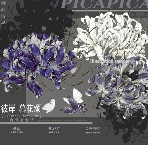 喜雀】マスキングテープ 彼岸 暮花颂-贝壳光