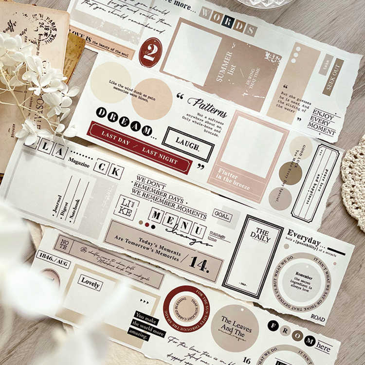 mt716❥文学语录碎片6種 英文 英字 装飾 マステ♡ 海外 マスキングテープ 12月発送【甜橙】マステ 昨日碎片