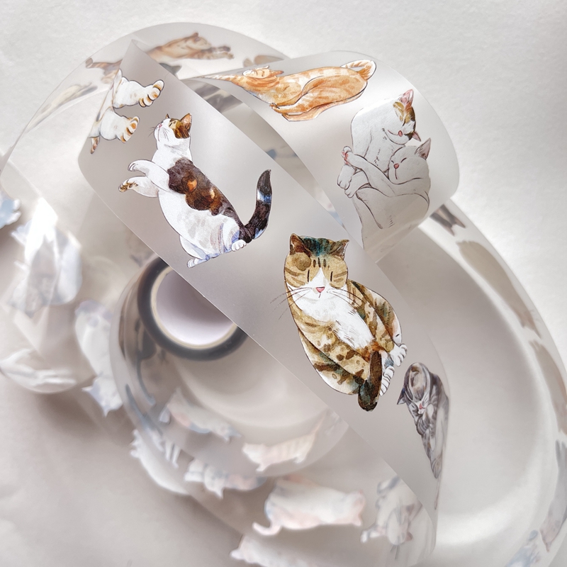 新品　DINGDING　A20#喵　PET霧面型抜きマスキングテープ　マステ6m 6.18〆 6月下発送【Dingding】マステ maskingtape A20#喵~