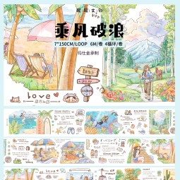 7.8〆【醒醒】マステ maskingtape  乘风破浪
