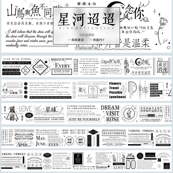7.8〆【醒醒】マステ maskingtape  星河迢迢
