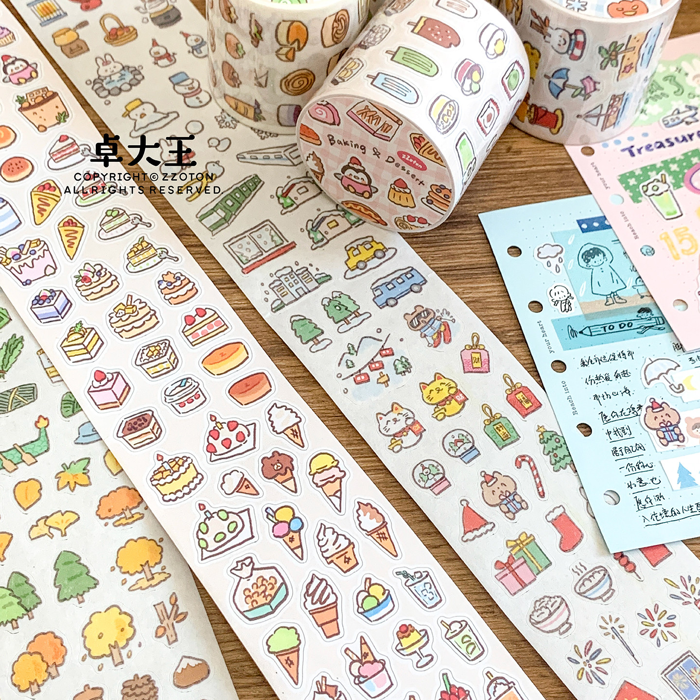 卓大王 molinta マステ(中古)まとめ売り Molinta】 マスキングテープ 阿卓夏日小事/Summer（和紙）