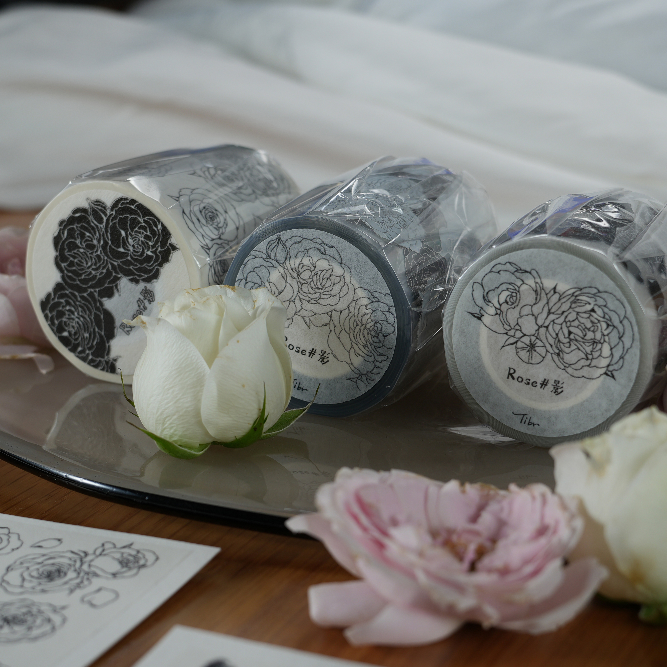 お取り寄せ 8.15〆【基研所】マスキングテープ Rose 10m