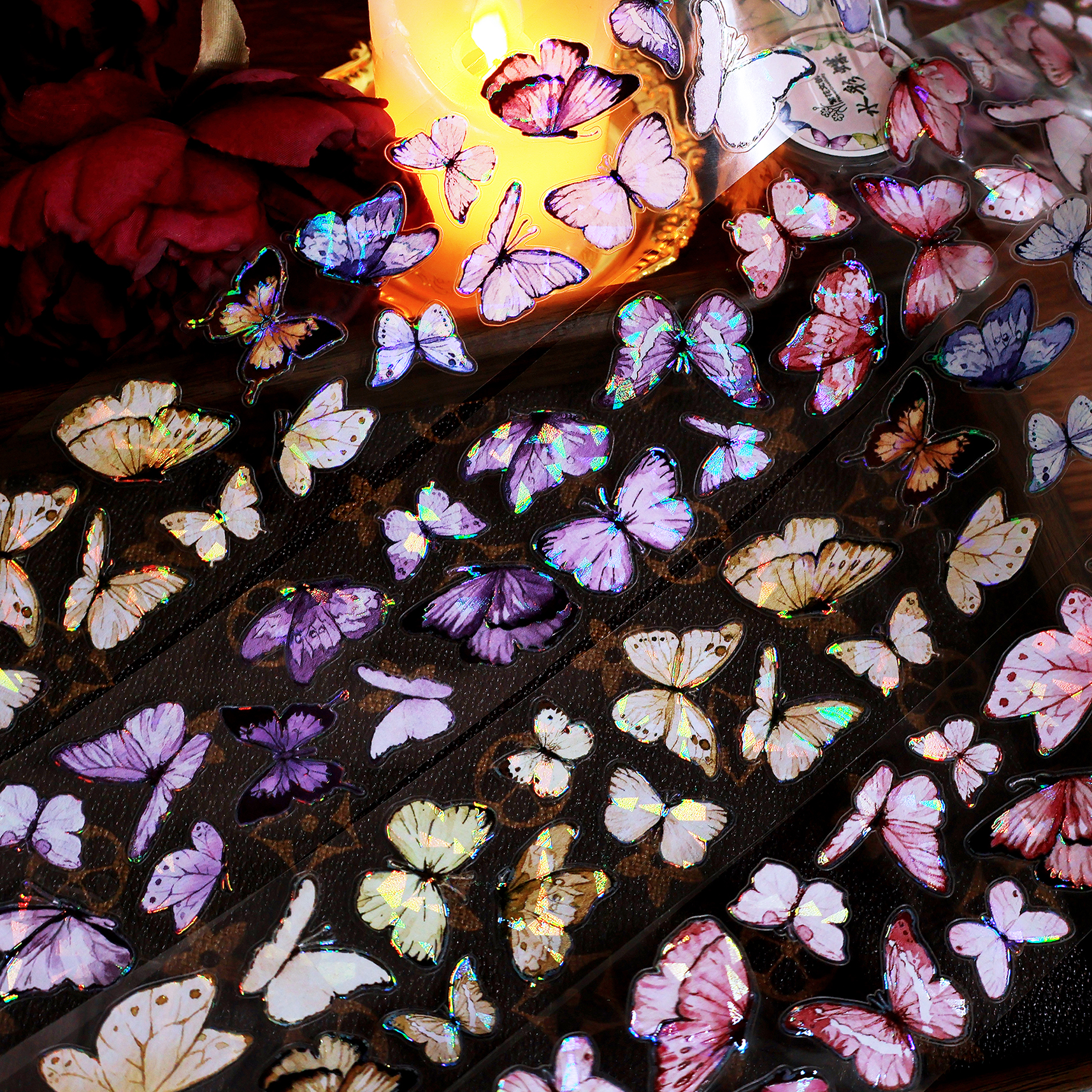 9.3〆【繁花】マスキングテープ maskingtape 水彩蝶