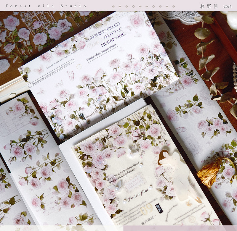 Ⓜ︎♡海外マステ♡ 迷霧森林 さん 玫瑰诗篇（贝売光 PET） 4点 Ⓜ︎♡海外マステ♡ 迷霧森林 さん 玫瑰诗篇（贝売光 PET） 4点