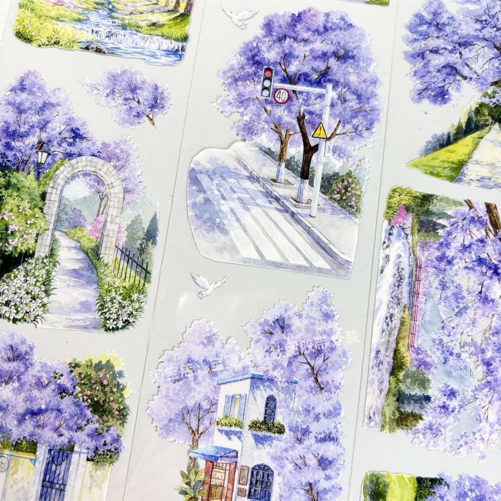 A【欣甜】マスキングテープ maskingtape 蓝花楹之路