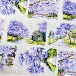 A【欣甜】マスキングテープ maskingtape 蓝花楹之路