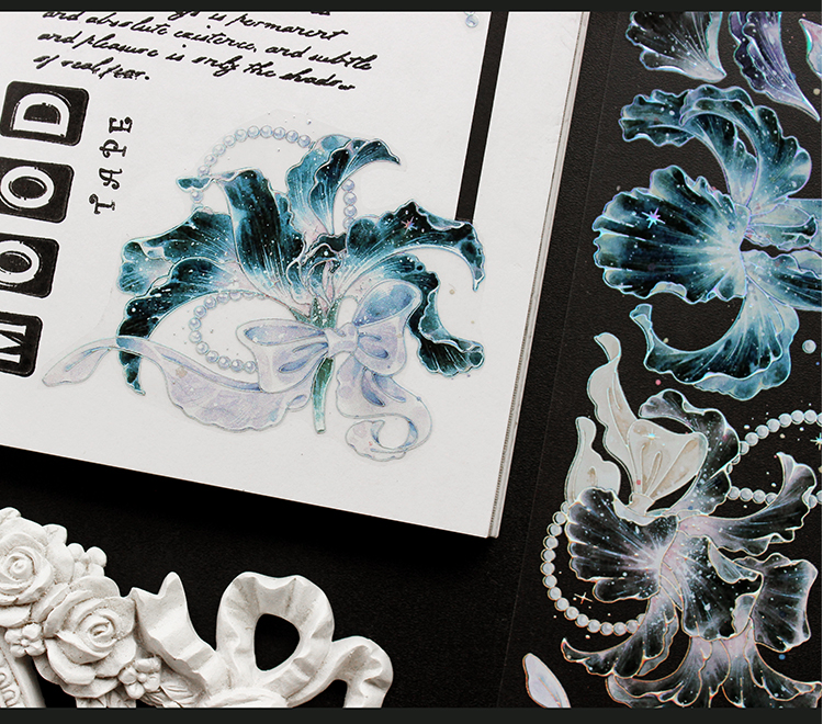 sale【MOODTAPE】マスキングテープ 鸢尾花永夜抄 镭射银pet 10m