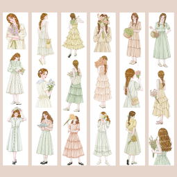 sale 100【墨墨】マステ maskingtape 女孩与花