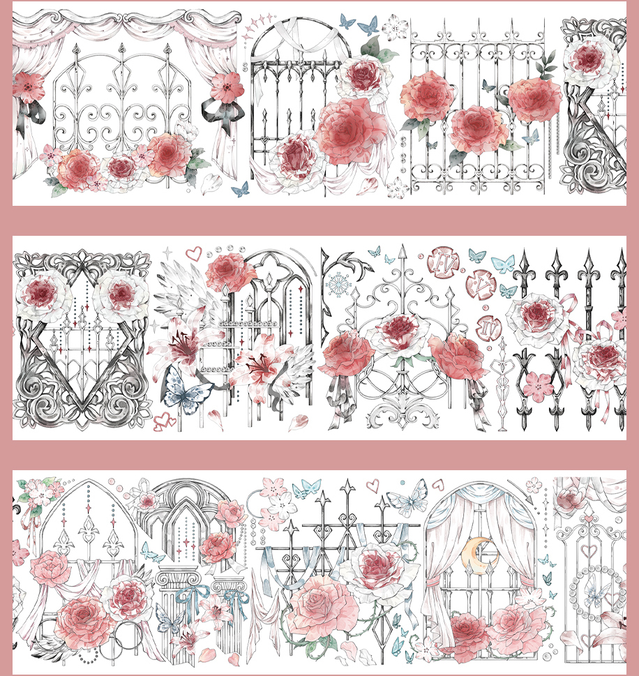 贝壳光 墨苒 花烬物语 2点セット 6cm×2m 海外マスキングテープ マステ/maskingtape - m.nekonozakka.com