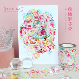 sale【MOODTAPE】マスキングテープ 西柚醉芙蓉pet 10m