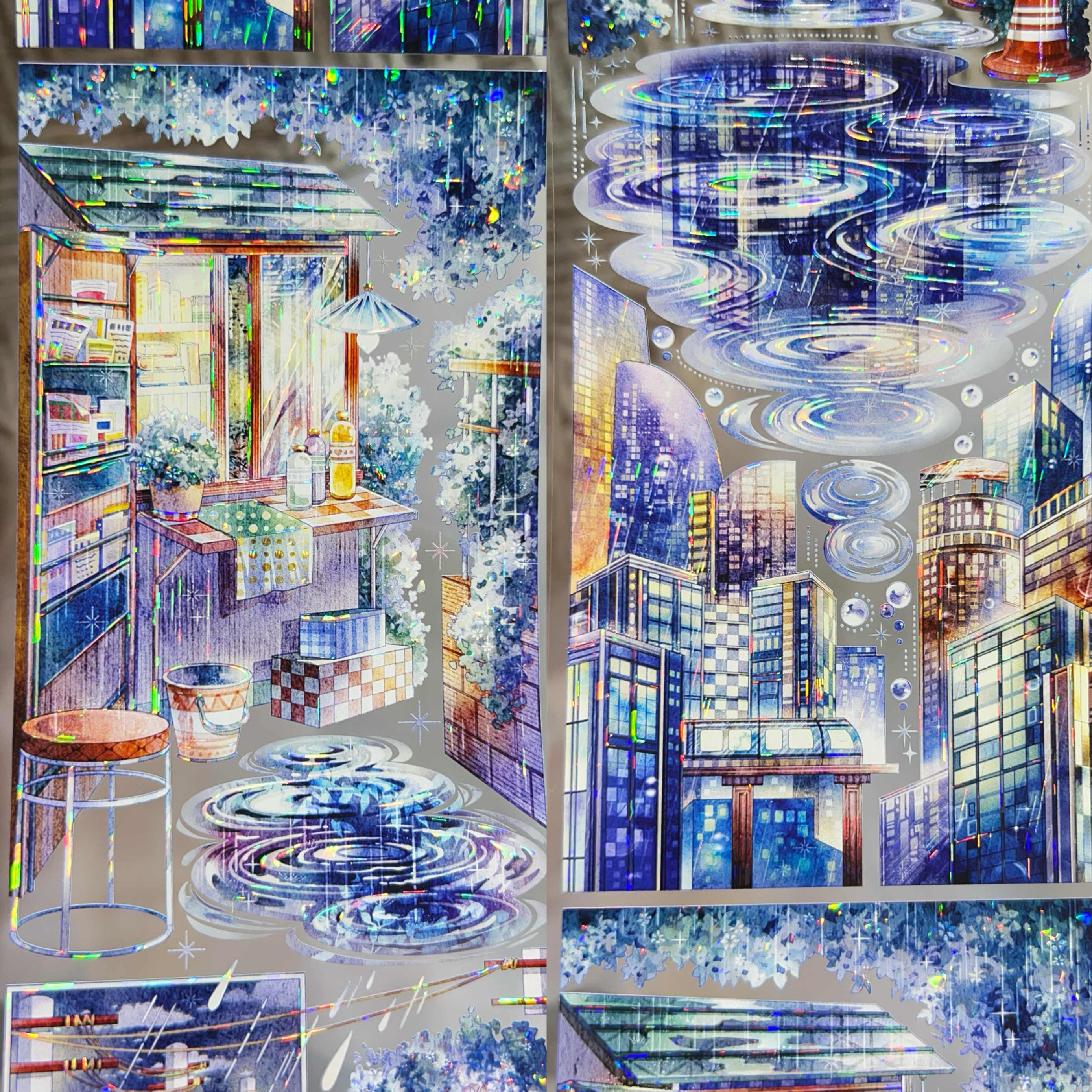 B【studiovi】マステ maskingtape 都市雨夜 贝壳光