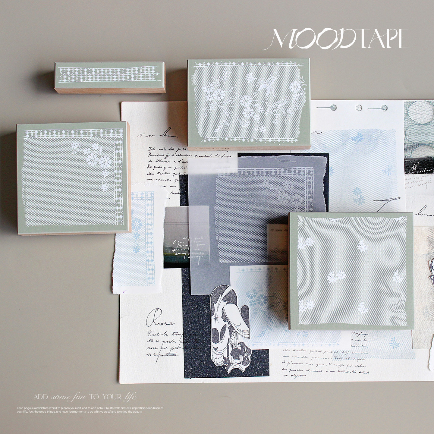 5.12〆 5月末発送【moodtape】スタンプ stamp 蕾丝织物