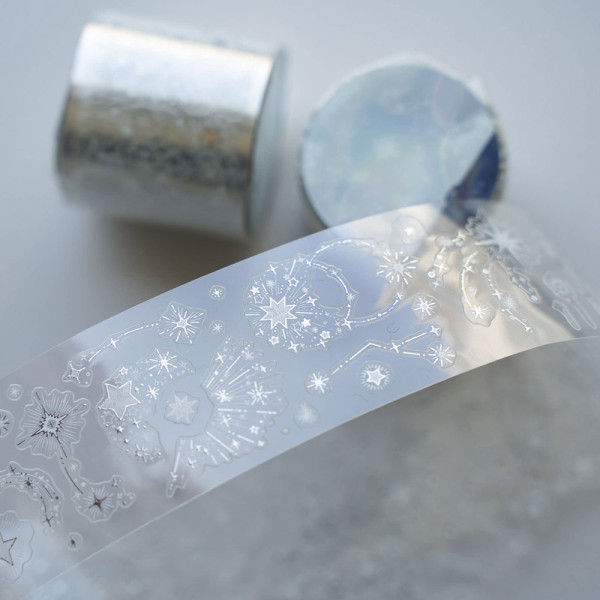 sale 100【hoshi奶芙】 マステ maskingtape 刺绣星白&雾霾蓝