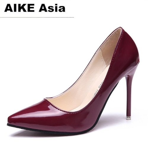 Plus Size 34 44 Hot Women Shoes Pointed Toe Pumps Patent Leather Dress High Heels Boat,Sorel High Top Sneakers