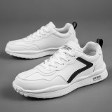 Mens Shoes 2021 New Spring White Casual Shoes for Men Comfortable Sports Walking Shoes PU Leather Fashion Daily Footwear Man