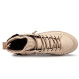 Men's Korean Version of The Trend of Wild New Mid-cut Woolen Mouth Baotou Casual Shoes Sneakers Sand Color Casual Flats *