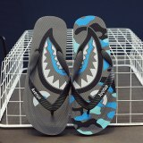 Summer Men's Street Style Flip-flops Sandals Shark Camouflage Printing Personalized Indoor Beach pool Slippers 38-45 Large Size