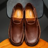 Business Formal Shoes 100% Cow Leather Casual Shoes Winter Men Loafers Slip on Fashion Moccasins Outdoor Tooling Shoes Size 48 %