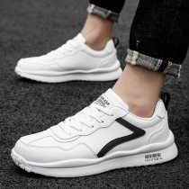 Mens Shoes 2021 New Spring White Casual Shoes for Men Comfortable Sports Walking Shoes PU Leather Fashion Daily Footwear Man