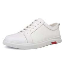 Classic White Men's Casual Board Shoes Flat Casual Shoes Spring Cowhide Large Size 44 45 Male Sneakers Zapatos Para Hombre *