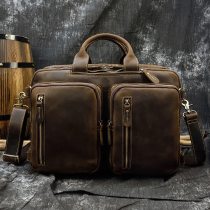 N90 High Quality  Genuine Leather Travel Bag Men Multifunction Handbags Leather Shoulder Bag Travel Bagpack 3 In 1 Travel Bagpack