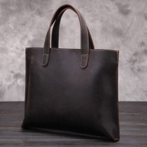 N58 Real Genuine Leather Briefcases 15 Inch Laptop Casual Handbag High Quality Handmade Cowhide Shoulder Bag Dual Use Tote Bag