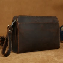 N36 MAHEU 100% Genuine Leather Clutch Bag With Wrist Band Ipad Iphone Clutches For Male Men Hand Bag Real Cowskin Clutch Purse Gift