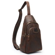 N37 Leather Chest Bag Genuine Leather Men's messenger bag crossbody men's chest pack outdoor small single shoulder backpack