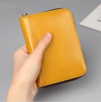 N12 MAHEU RFID Genuine Leather Card Purse Women Men Pocket Wallet Cowskin Female Male Wallet with Multi Card Holders Zipper Coin