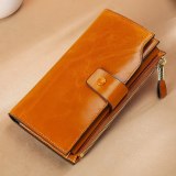 N28   Leather Long Wallet for women Genuine leather clutch purse real cowskin purse wallet for dress party long purse for laies