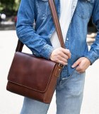 N50 Newsbirds Leather Shoulder Bag For Men Male Vintage Style Leather Crossbody Bag Menssenger Bags School Bags Size A4 Men Bags