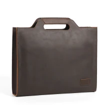 N41 Newsbirds Thick Leather Black Briefcase For Men Male Busienss Document Bag A4 size Handbag Slim Briefcase men's messenger bag