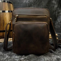 N45 Casual Mens Shoulder Bag Cowskin Small Shoulder Bag Daily Use Crossbody Bag Leather Messenger Bags Of Men Male Vintage Bag