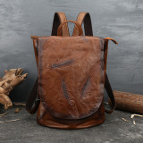 N94  Highend New Vintage Fashion Black Brown Genuine Leather Women's Backpack Girl Female Lady M9043