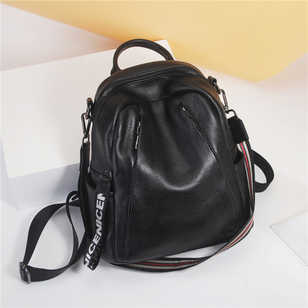 N43 High Quality Fashion Black Genuine Leather Small Women Backpacks For Girl Real Skin Female Lady Shoulder Bags M113