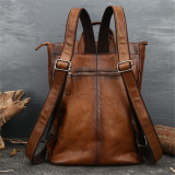 N94  Highend New Vintage Fashion Black Brown Genuine Leather Women's Backpack Girl Female Lady M9043