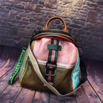N87 Nesitu Unique High Quality New Vintage Colorful Genuine Leather Women's Backpack Female Girl Lady Travel Shoulder Bags M527