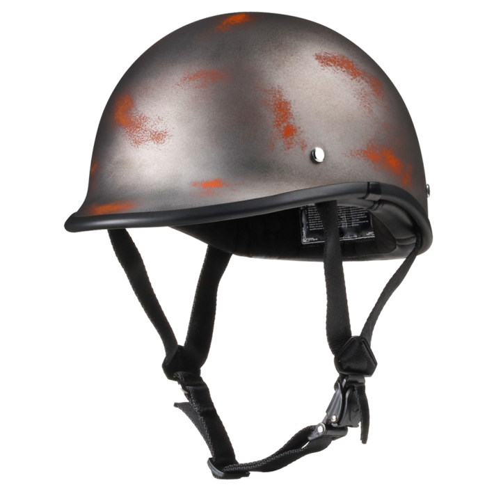 Low Profile Polo DOT Motorcycle Helmet Rust Style
